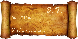 Dux Tilda névjegykártya